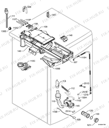 Взрыв-схема стиральной машины Aeg Electrolux OKOPLUS14 - Схема узла Hydraulic System 272